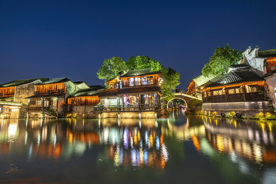 水上人家烏鎮(zhèn)夜景