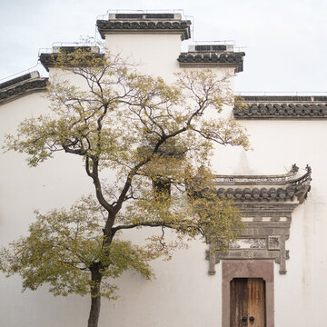 青瓦白墻古建筑
