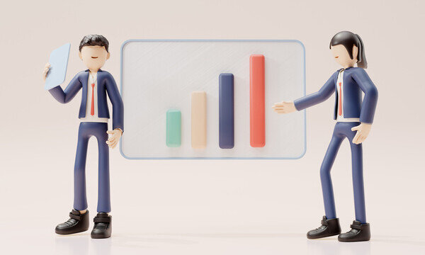 3D辦公的卡通商務形象