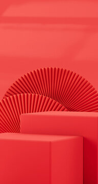 豎屏3d渲染國風(fēng)展臺