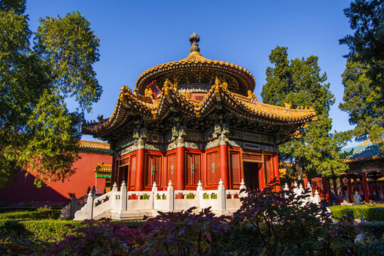 北京故宮御花園千秋亭