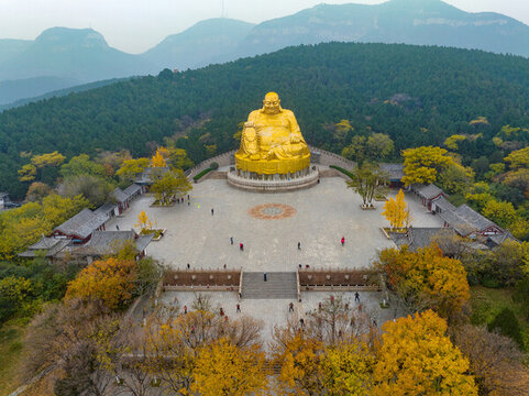航拍濟(jì)南千佛山公園