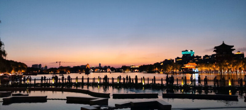 城市公園夜景