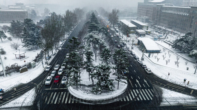 雪中的中國(guó)長(zhǎng)春城市景觀