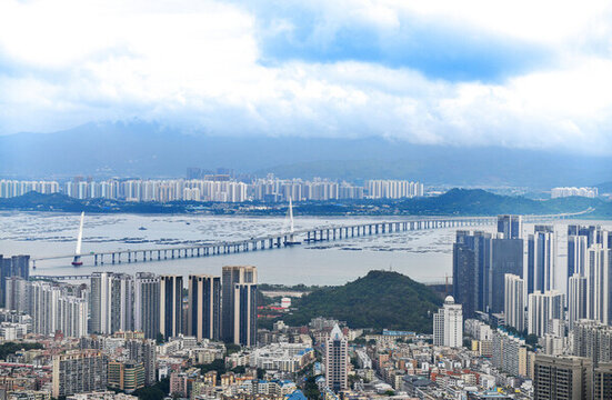 大南山遙望深圳灣大橋