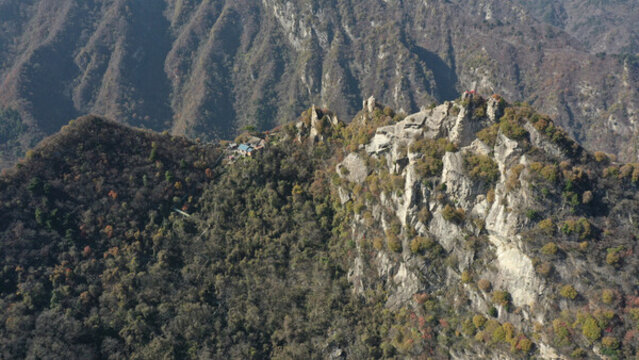航拍秦嶺翠華山終南山