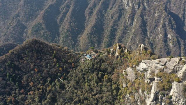 航拍秦嶺翠華山終南山