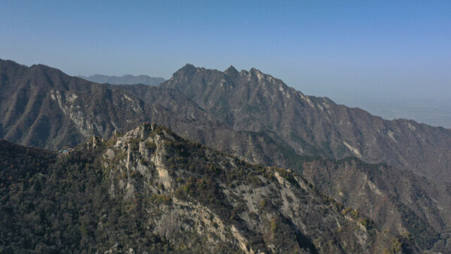 航拍秦嶺翠華山終南山