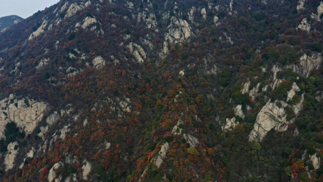 航拍秦嶺山脈秋景藍(lán)關(guān)古道