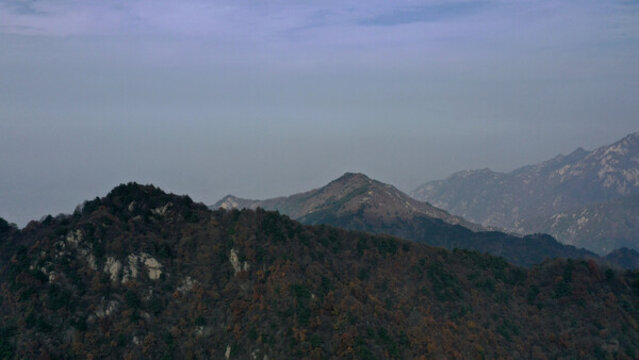 航拍秦嶺山脈藍(lán)關(guān)古道