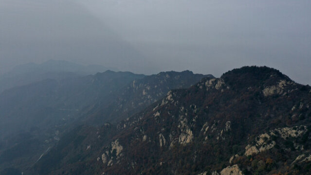 航拍秦嶺山脈藍關古道
