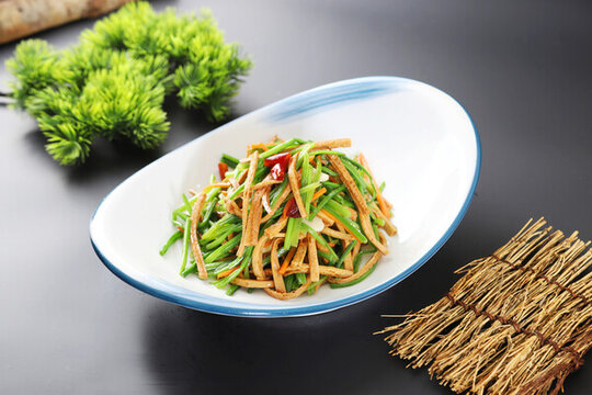 豆筍炒菠梗