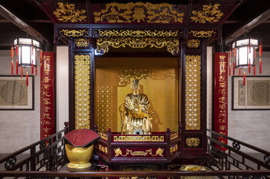 周莊沈廳財(cái)神像