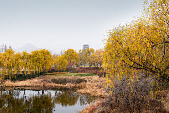 北京懷柔雁棲湖秋天景色