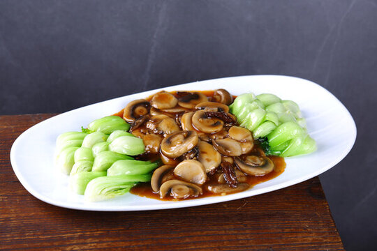 菌菇扒菜膽