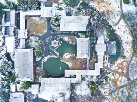 武漢東湖磨山風(fēng)景區(qū)冬季雪景