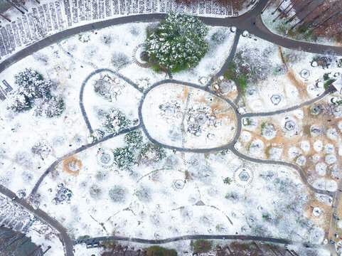 武漢東湖磨山風景區(qū)冬季雪景