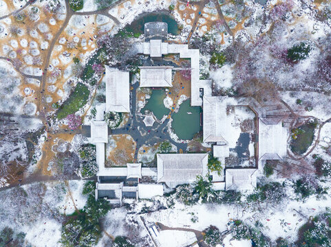 武漢東湖磨山風景區(qū)冬季雪景