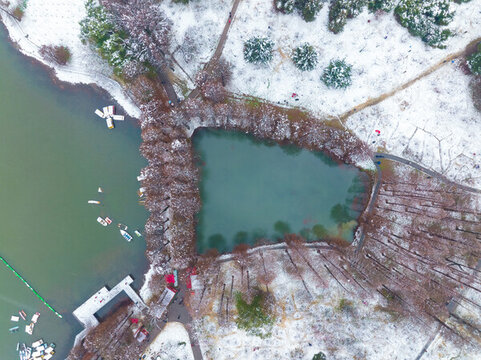 武漢東湖磨山風(fēng)景區(qū)冬季雪景