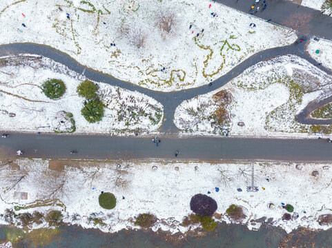 武漢東湖磨山風(fēng)景區(qū)冬季雪景