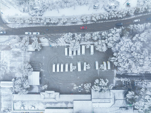 武漢東湖磨山風景區(qū)冬季雪景