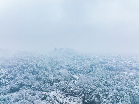 武漢東湖磨山風景區(qū)冬季雪景