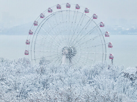 武漢東湖磨山風景區(qū)冬季雪景