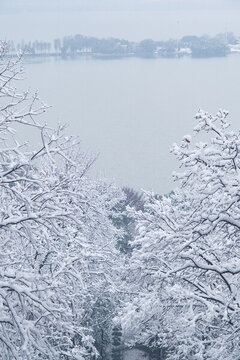 武漢東湖磨山風(fēng)景區(qū)冬季雪景