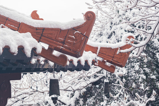 武漢東湖磨山風(fēng)景區(qū)冬季雪景