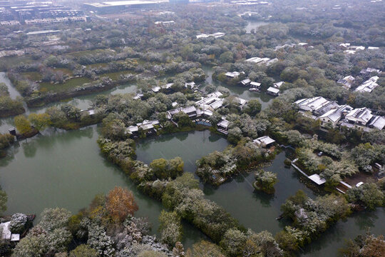 浙江杭州西溪濕地公園學(xué)姐航拍