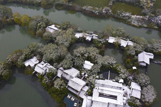 浙江杭州西溪濕地公園學(xué)姐航拍
