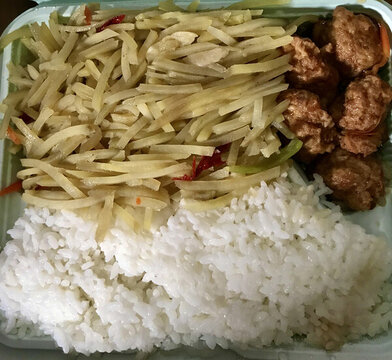 土豆絲四喜丸子