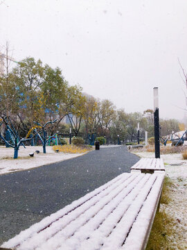 小寨公園雪景