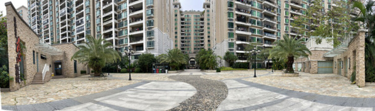 豪華富人區(qū)住宅中心廣場實(shí)景圖