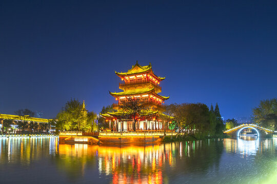 淮安清江浦御碼頭夜景