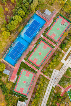 航拍鄭州足球公園籃球場(chǎng)網(wǎng)球場(chǎng)