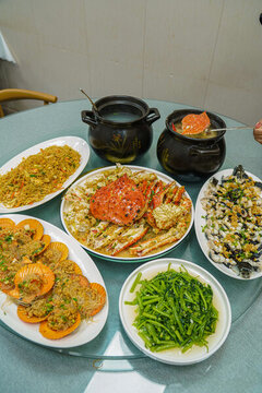 海鮮大餐海鮮全家福美食
