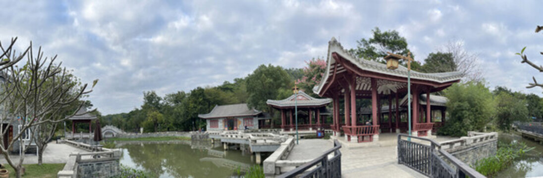 仿古亭臺(tái)水榭連廊