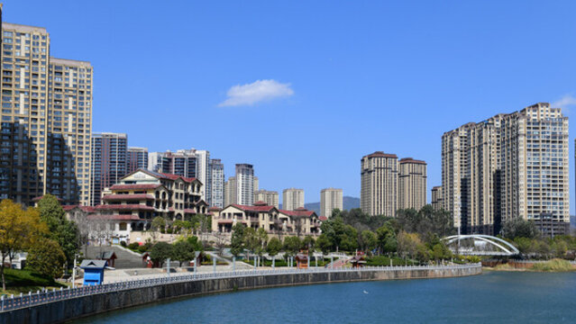 昆明瀑布公園山水城市