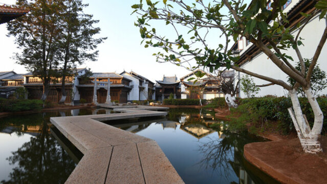 劍川縣劍川古城水中石板路