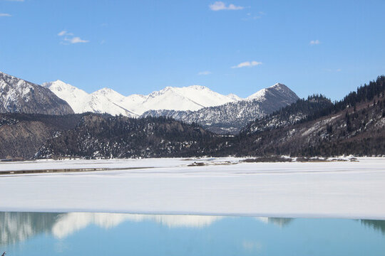 西藏雪山湖泊