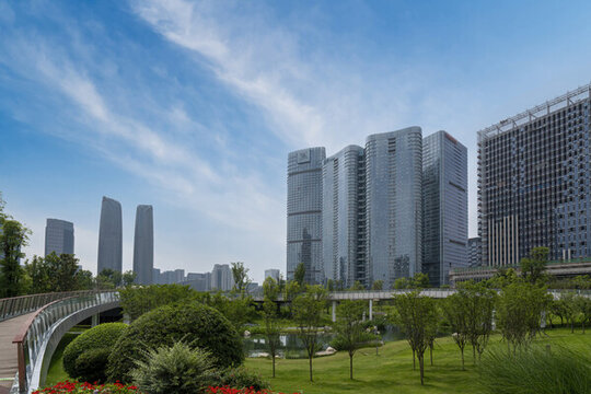 成都CBD現(xiàn)代建筑街景