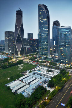 杭州錢江世紀城建筑風光夜景