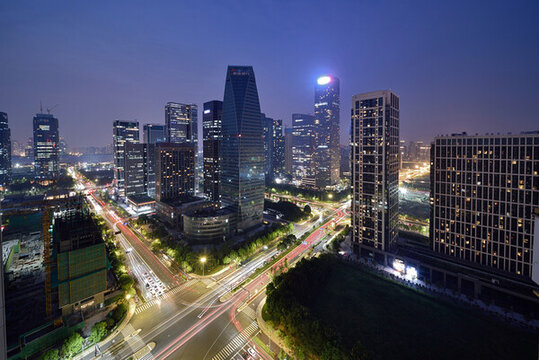 杭州錢江世紀城建筑風(fēng)光夜景