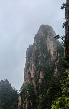 黃山山峰云霧