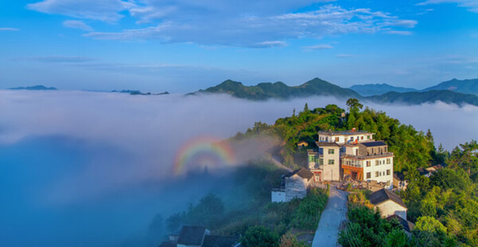 歙縣石潭北山佛光全景圖