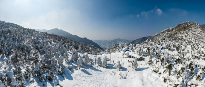 臨安清涼峰百丈嶺雪景全景