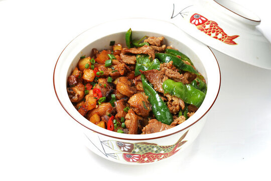 紅燒肉辣椒炒肉蓋碼飯