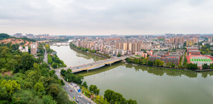 成都市新津區(qū)城區(qū)全景風(fēng)光