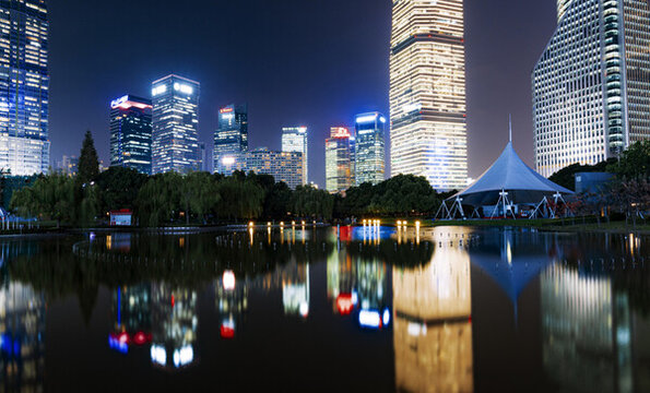 上海陸家嘴夜景城市建筑